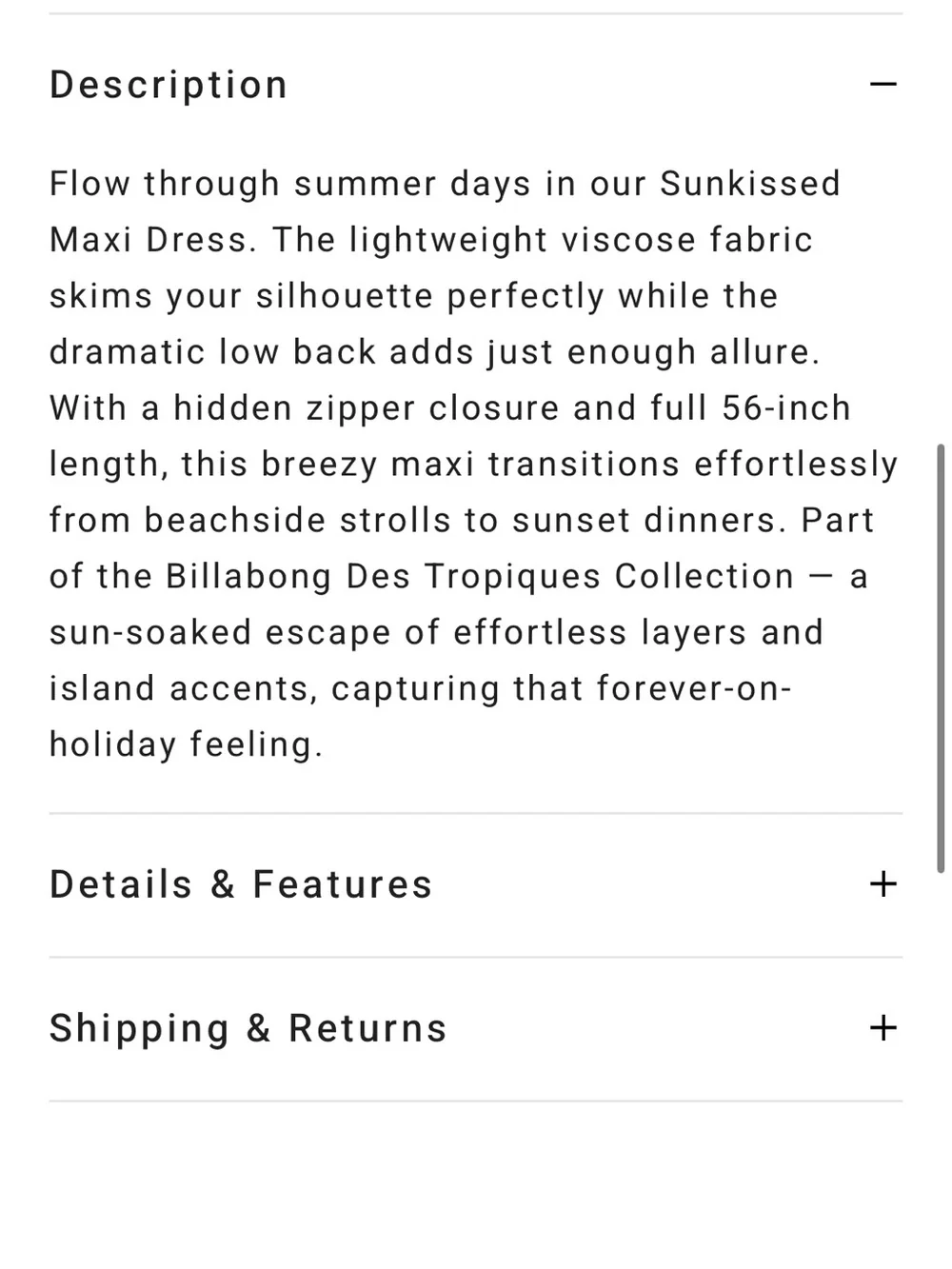 New Billabong floral Dress
